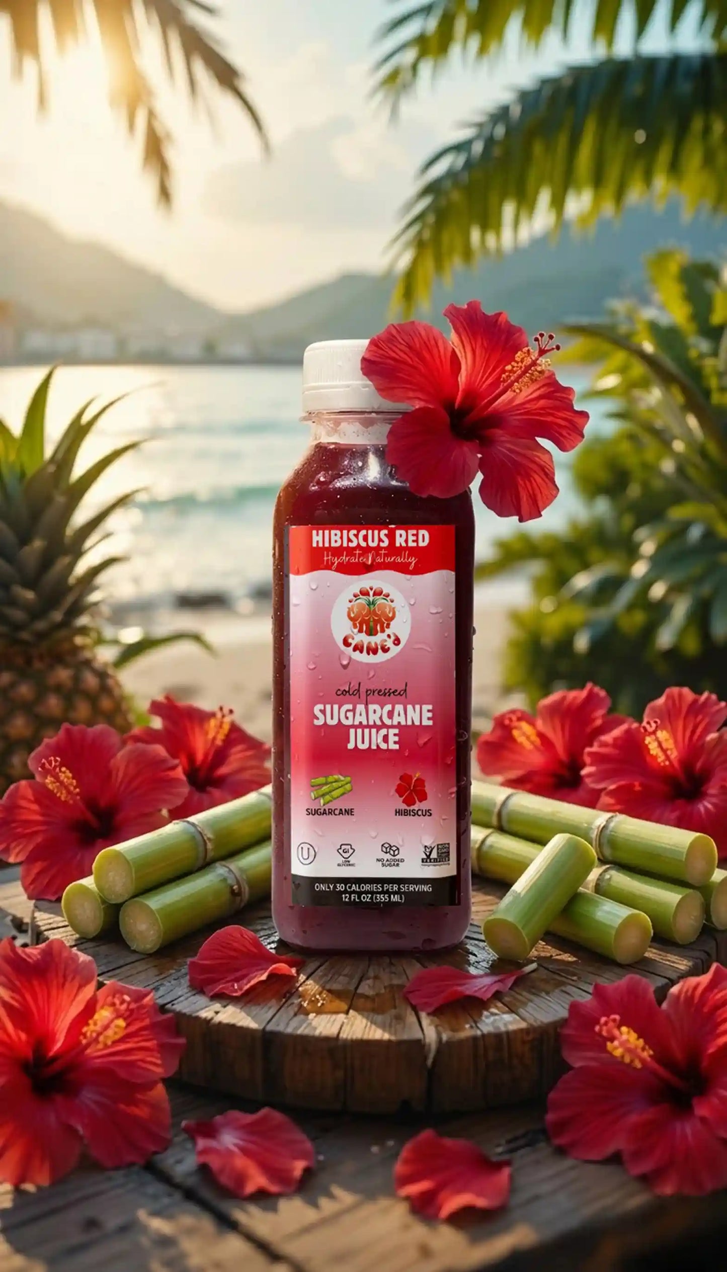 hibiscus red sugarcane